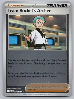 Team Rocket's Archer 201/217 ME: Ascended Heroes Pokemon Reverse Holo NM - Image 1