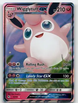 WIGGLYTUFF GX 42/68 GX RARE HIDDEN FATES POKEMON NEAR MINT - Image 2