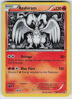 Reshiram 28/113 Holo Holo Rare Legendary Treasures Pokemon Near Mint - Image 1