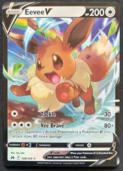 Eevee V 108/159 Full Art Crown Zenith English Pokemon - Image 1