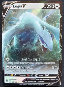 Lugia V 138/195 Ultra Rare Holo Silver Tempest English Pokemon - Image 1