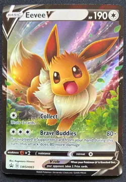 Eevee V SWSH065 Full Art Promo Sword & Shield English Pokemon - Image 1