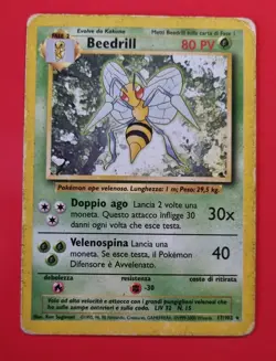 Beedrill - Base Set #17 - Italian - carte Pokemon vintage rare - Image 1