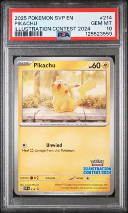 PSA 10 - 2025 POKEMON SVP EN-SV BLACK STAR PROMO 214 PIKACHU - Image 1