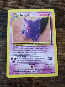Pokemon Fossil Gengar 20/62 Non Holo Rare LP - Image 1