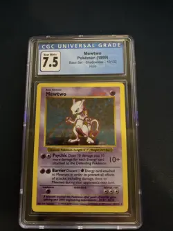 1999 Pokemon Base Set Shadowless Holo Mewtwo CGC 7.5 #10/102 - Image 2