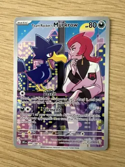Pokemon TCG Team Rockets Murkrow Card 200/182 Destined Rivals Illustration Rare - Image 1