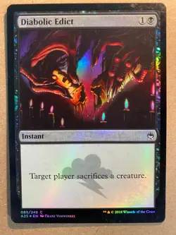 MTG 1x FOIL Diabolic Edict Masters 25 Pauper M25 Magic the Gathering Card x1 NM - Image 1