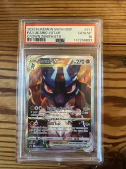 Pokemon TCG Crown Zenith Lucario VSTAR SWSH291 Promo Card PSA 10 - Image 1