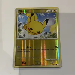 Pokemon Pikachu 61/90 Undaunted Reverse Holo Common Basic 2010 TCG Card - LP - Image 1