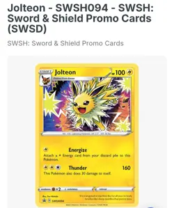 Jolteon SWSH094 SWSH: Sword & Shield Promo Cards Holo - Image 1