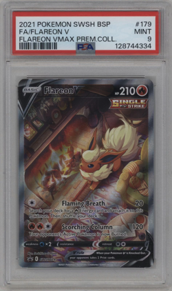2021 Pokemon - Flareon V SWSH #179 BSP VMAX PREM. COLL. PSA 9 BLACK STAR PROMO - Image 1