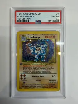 1999 Pokemon Game Machamp Holo 1st Edition PSA 2.5 - Image 1