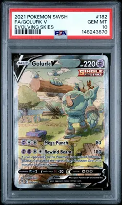 2021 Pokemon Sword & Shield Evolving Skies 182 Golurk V PSA 10 148243870 - Image 1