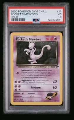 2000 Pokemon Gym Challenge 14 Rocket's Mewtwo Holo PSA 3 123232511 - Image 1