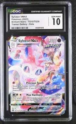 2022 Pokemon Sylveon VMAX Brilliant Stars TG15/TG30 CGC GEM MINT 10 - Image 1