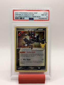 Pokemon Greninja Celebrations Gold Star Promo Sealed Holo SWSH144 - PSA 8 - Image 1