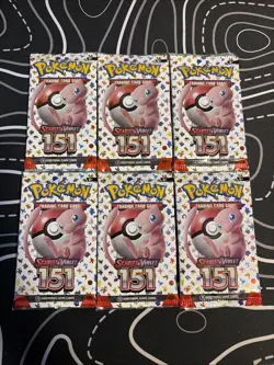 LOT OF 6 - Pokemon TCG Scarlet & Violet 151 SEALED BOOSTER PACKS USA ENGLISH - Image 1