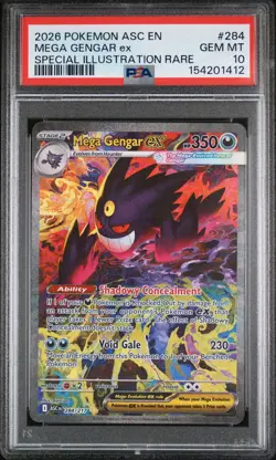 2026 POKEMON ASC EN-ASCENDED HEROES #284 MEGA GENGAR EX PSA 10 - Image 1