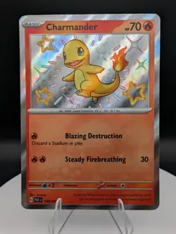 Pokemon TCG: Paldean Fates: 109/091: Charmander Baby Shiny Holo Rare (NM) - Image 1