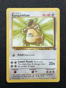 Lot (3) - Jungle Rare 1999 Pokemon - Snorlax, Nidoqueen, Kangaskhan - Image 1