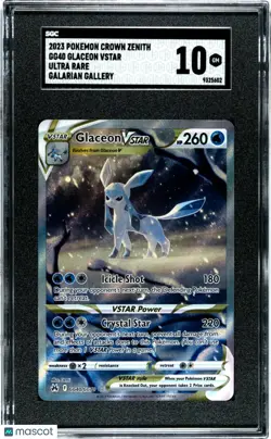 2023 Pokemon Crown Zenith Glaceon VSTAR SGC 10 #GG40 - Image 1