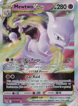 Mewtwo VSTAR 031/078 Holo VSTAR Rare Pokemon GO Pokemon Near Mint - Image 1