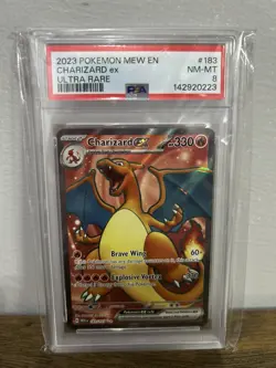POKEMON 2023 Mew En 151 Ultra Rare CHARIZARD EX #183 PSA 8 NM-MT HOLO - Image 1