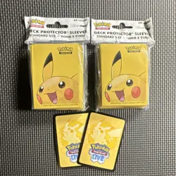 Pokemon Pikachu Card Sleeves 130 Count (2x65) Sealed + 2 TCG Live Codes - Image 1