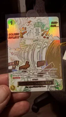 (Alternate Art) RARE** One Piece Gum-Gum Golden Rifle Event Card OP15-116 Holo - Image 1