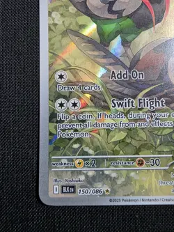 Pokemon TCG Unfezant Illustration Rare Card 150/086 Black Bolt-NM Condition - Image 5