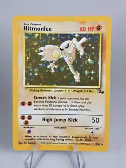 Pokemon Card - Fossil 7/62 - HITMONLEE (holo-foil) - NM - Image 1
