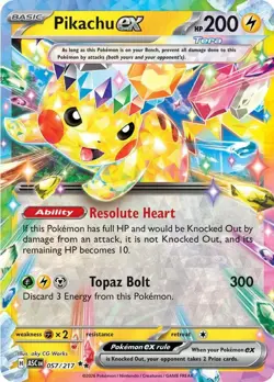 Pikachu ex 057/217 Holo NM Pokemon Card Ascended Heroes - Image 1