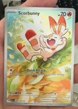 Scorbunny 225/217 IR Holo NM Pokemon Card ME Ascended Heroes - Image 1