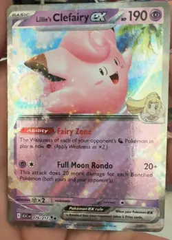 Lillie's Clefairy ex 076/217 Holo NM Pokemon Card ME Ascended Heroes - Image 1