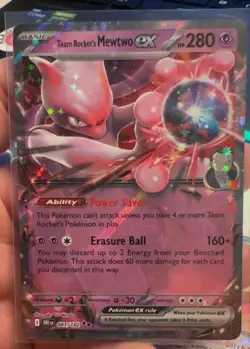Team Rocket's Mewtwo ex 081/182 Holo NM Pokemon Card SV10 Destined Rivals - Image 1