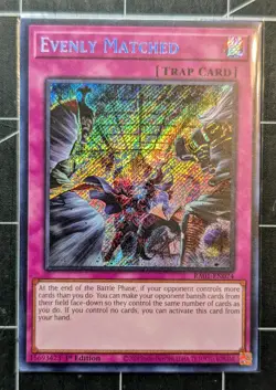 YuGiOh! Evenly Matched RA01-EN074 Secret Rare 1st Ed NM - Image 1