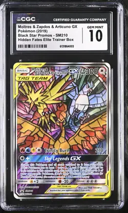 Pokemon Moltres & Zapdos & Articuno GX Black Star Promo SM210 CGC 10 - Image 1