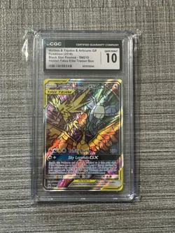 Pokemon Moltres Zapdos Articuno GX SM210 Black Star Promo Hidden Fates CGC 10 - Image 1
