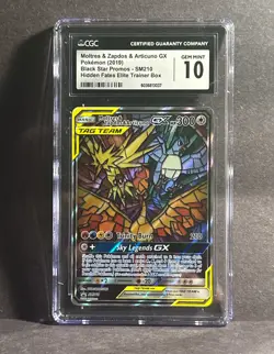 2019 Pokemon Black Star Promo Moltres Zapdos Articuno GX Elite #SM210 CGC 10 - Image 1