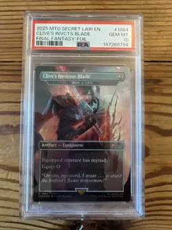 2025 MTG SECRET LAIR DROP FINAL FANTASY: WEAPONS CLIVE'S INVICTUS BLADE PSA 10 - Image 1
