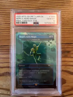2025 MTG SECRET LAIR DROP FINAL FANTASY: GRIMOIRE-FOIL HOPE'S AERO MAGIC PSA 10 - Image 1