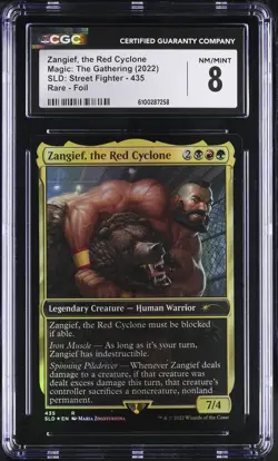 ZANGIEF, THE RED CYCLONE Secret Lair Foil Rare CGC 8 MTG EDH [Nostalgium] - Image 1