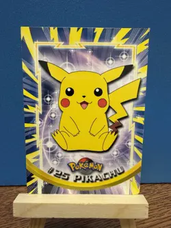 Pokemon Pikachu 1999 Topps TV #25 Black Logo 2nd Print Non-Holo Vintage Card - Image 1