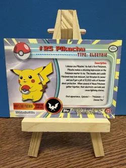 Pokemon Pikachu 1999 Topps TV #25 Black Logo 2nd Print Non-Holo Vintage Card - Image 2