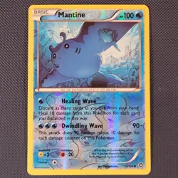 Mantine 27/114 - Steam Siege - Common Reverse Holo Pokemon Card - NM - Image 1