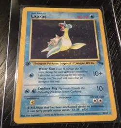 Lapras Fossil Holo Rare 1st Edition 80 HP 10/62 1999 Pokemon TCG English Card - Image 1