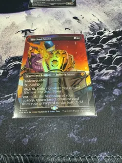 MTG the Soul Stone 0243 Borderless Spider-Man Thanos Card - Image 1