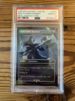 PSA 10 Gaia's Dark Hammer MTG Final Fantasy Secret Lair Foil - Image 1