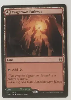 CRAGCROWN PATHWAY / TIMBERCROWN PATHWAY 261 Zendikar Rising MTG Magic NM Rare - Image 1